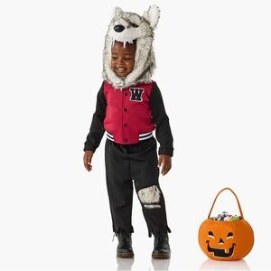 Pottery Barn Kids Werewolf Costume with Red Jacket, Pants and Mask